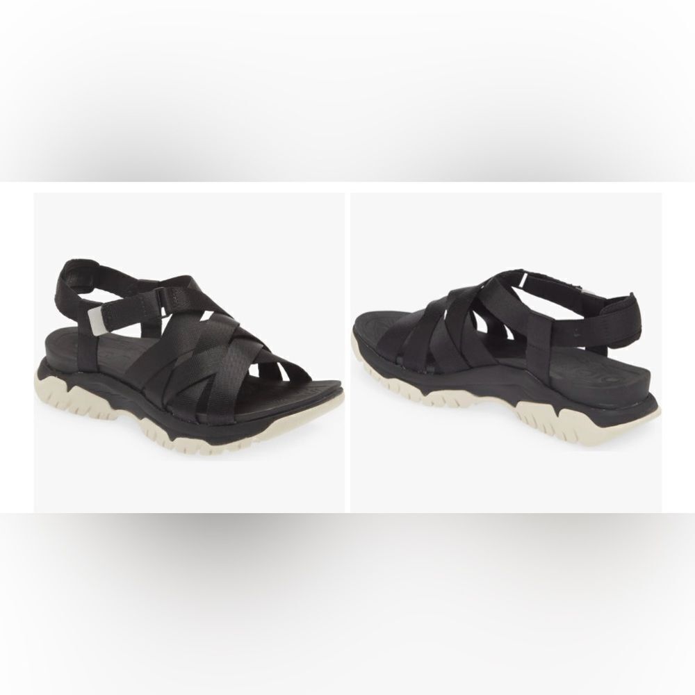 NEW Bionica Nala Black Web Straps Slip Resistant Sport Comfort Sandal 7.5